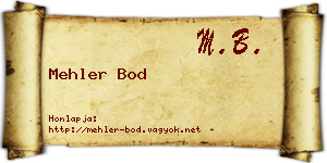 Mehler Bod névjegykártya